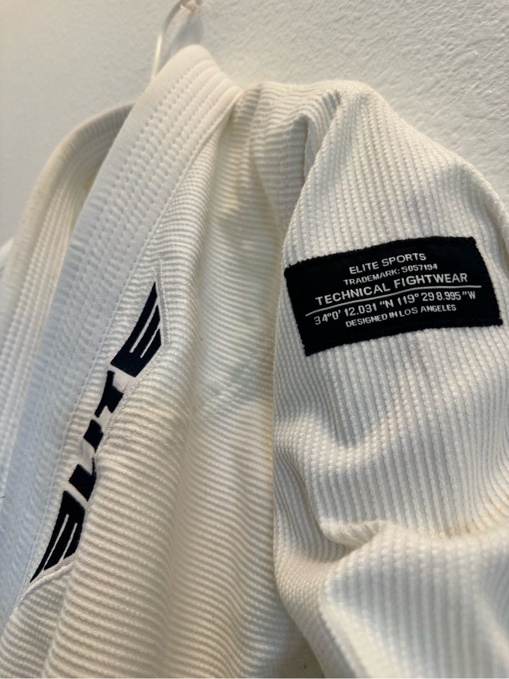 Elite Sports Fight University BJJ Gi Set Jacket Pants Belt A3 White